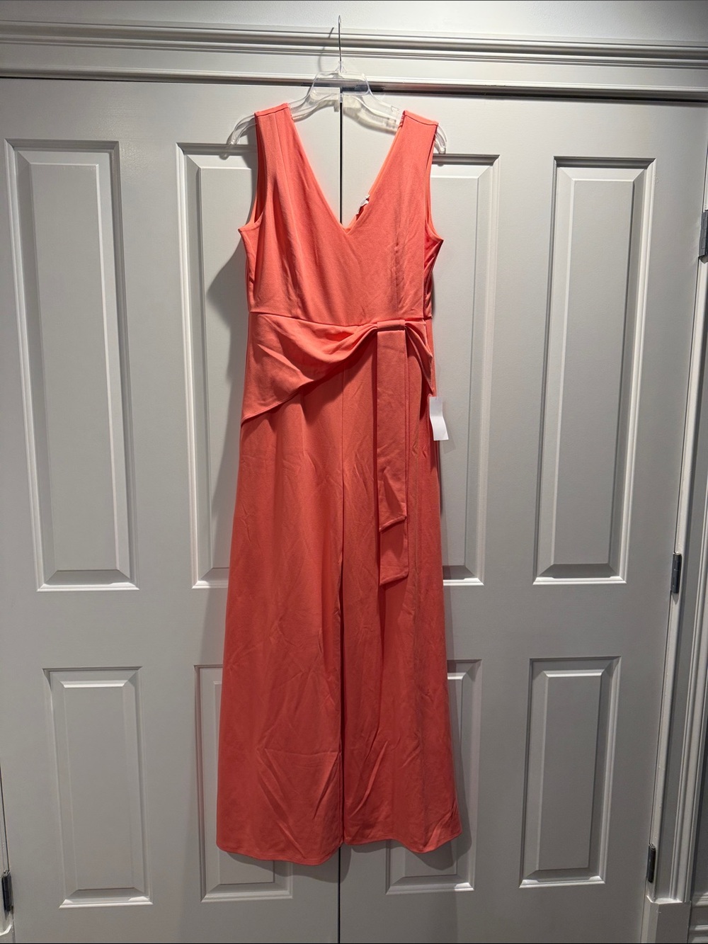 VENUS Coral One-Shoulder Wrap Maxi Dress